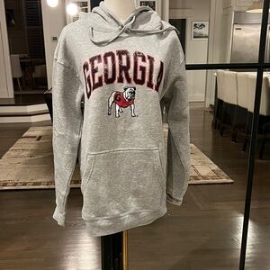 League Gray Georgia Hoodie with Red Accents